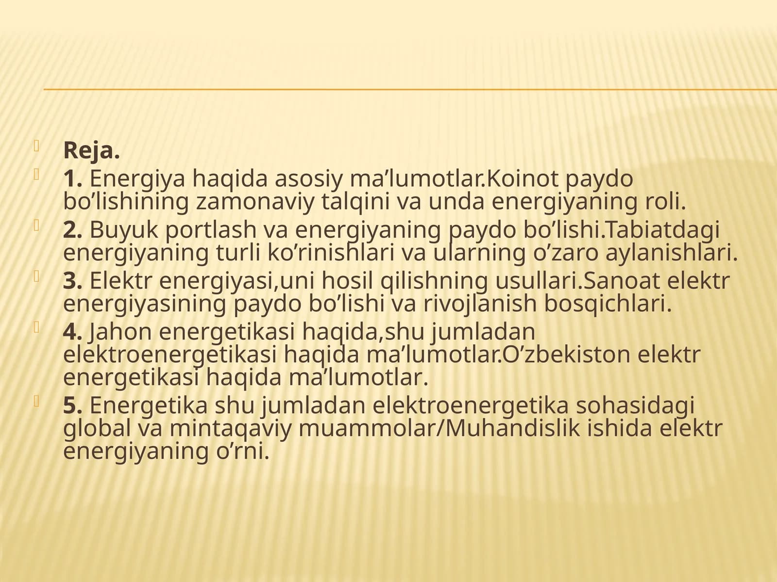 Energetikning paydo bo'lishi va portlashi