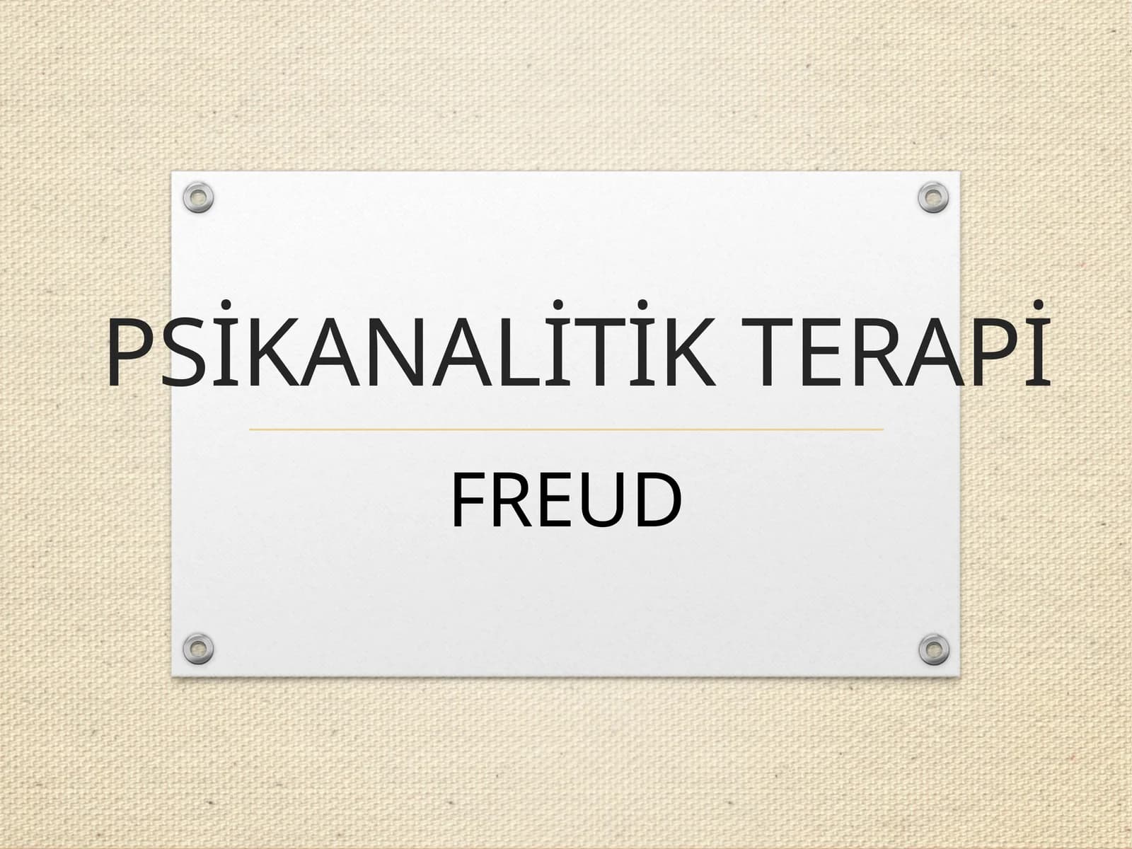 PSİKANALİTİK TERAPİ
