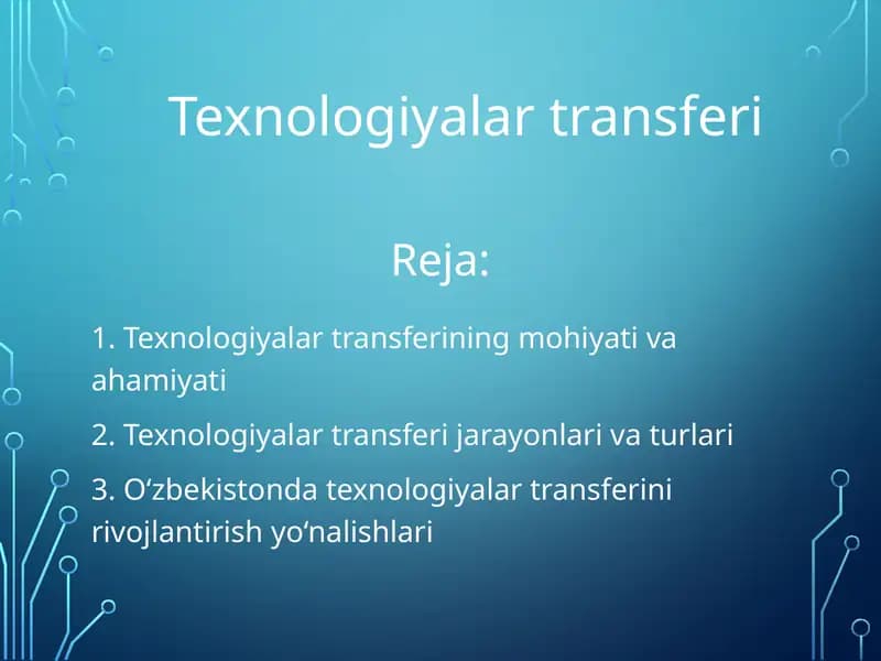 Texnologiyalar transferi