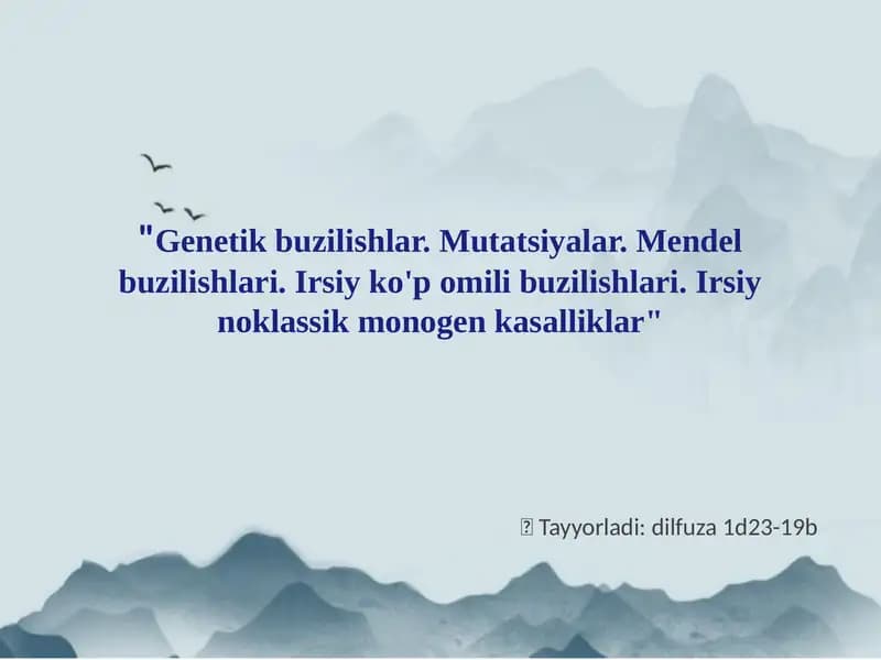 Genetik Buzilishlar