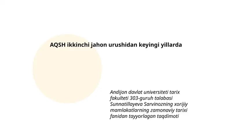 Xorijiy mamlakatlarning zamonaviy tarixi