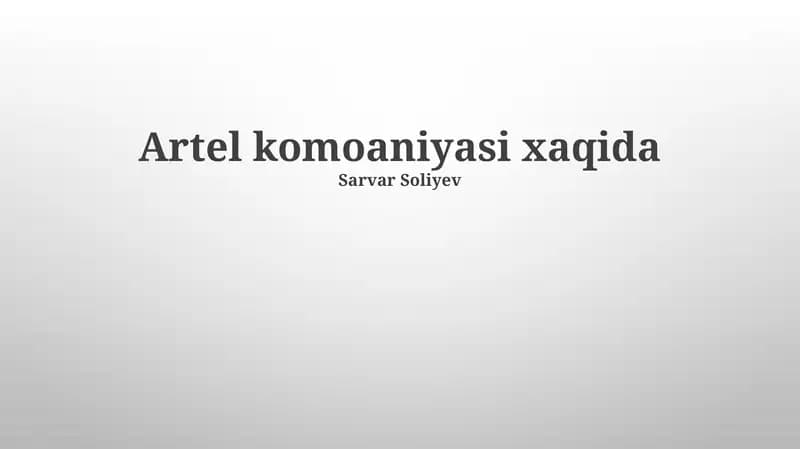 Artel Kompaniyasi