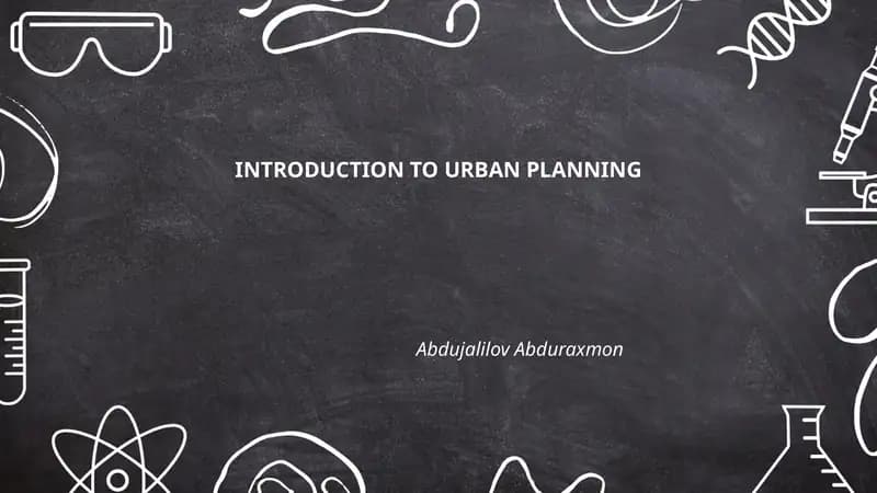 INTRODUCTION TO URBAN PLANNING