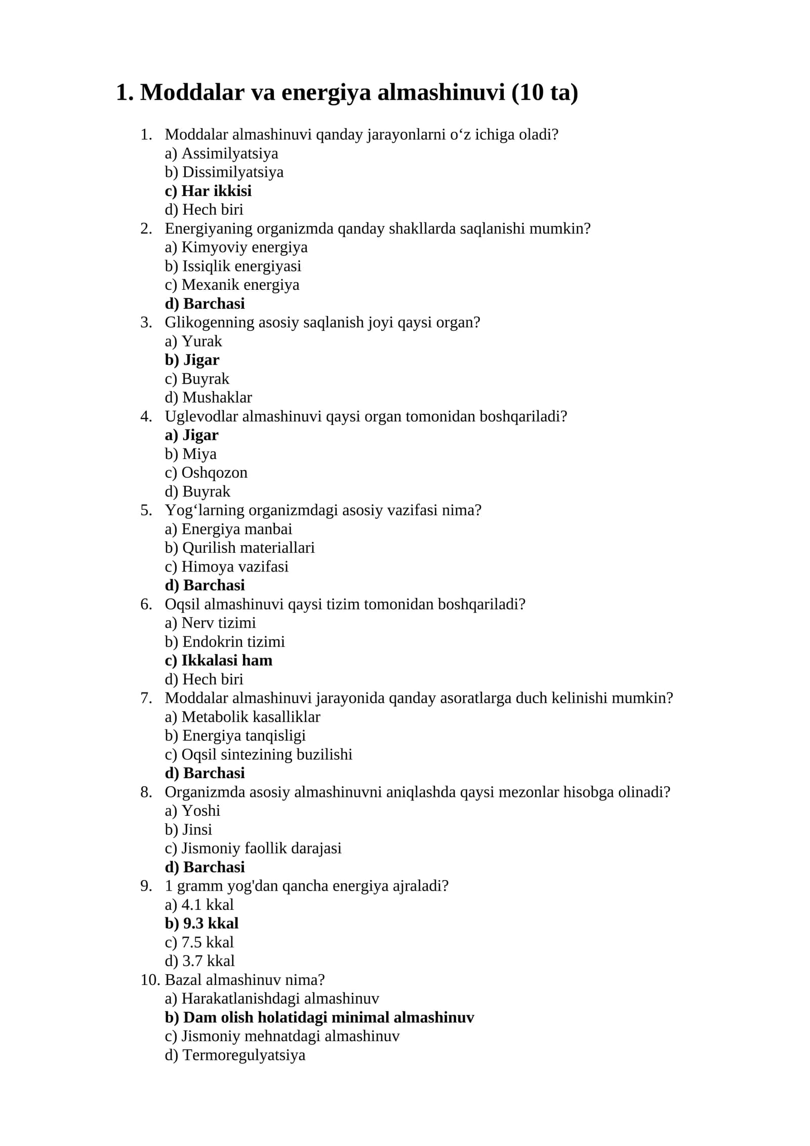 Moddalar va energiya almashinuvi