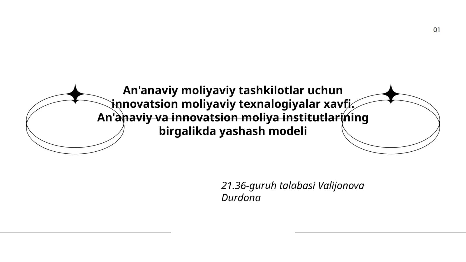 An'anaviy va innovatsion moliyaviy texnalogiyalar xavfi