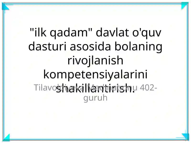 "İlk Qadam" Dasturi