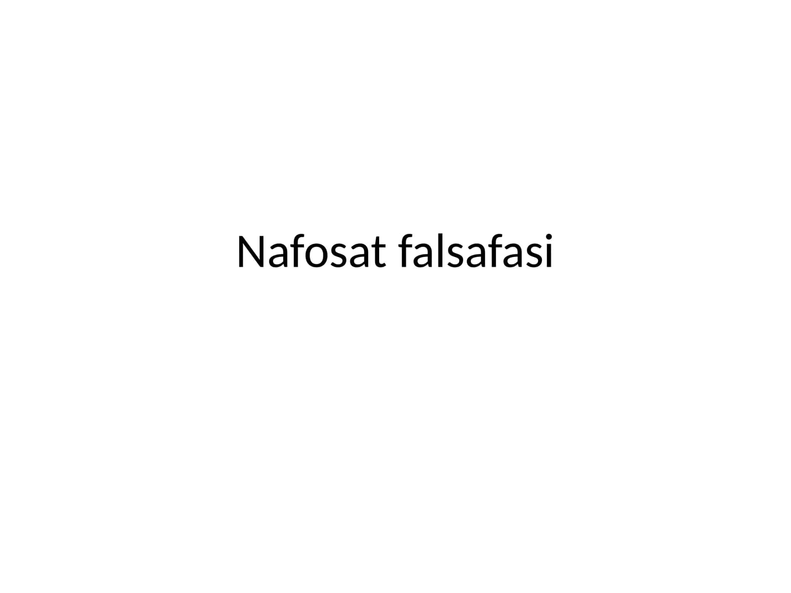 Nafosat falsafasi