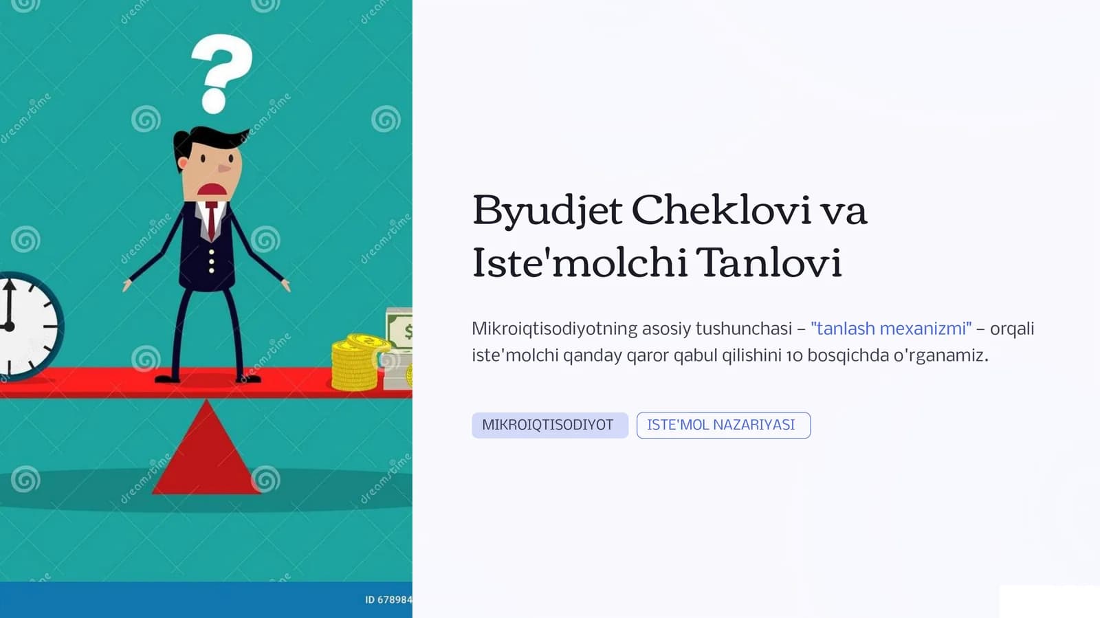 Byudjet Cheklovi va Iste'molchi Tanlovi