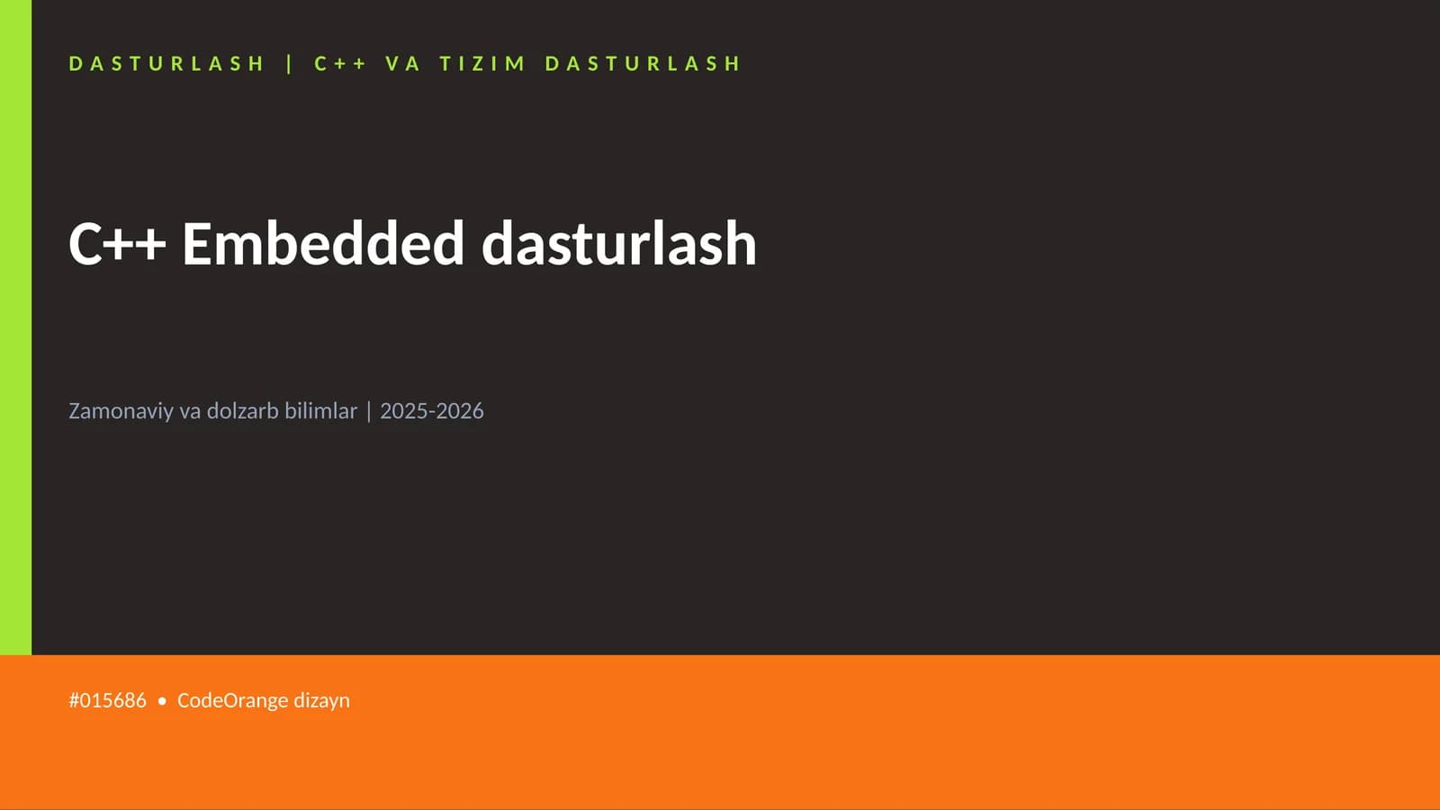 C++ VA TIZIM DASTURLASH