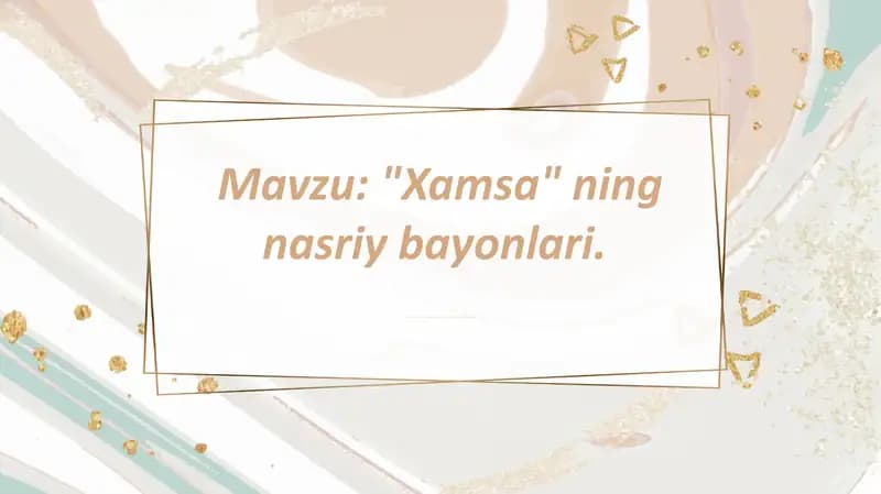 Xamsa sharq adabiyoti