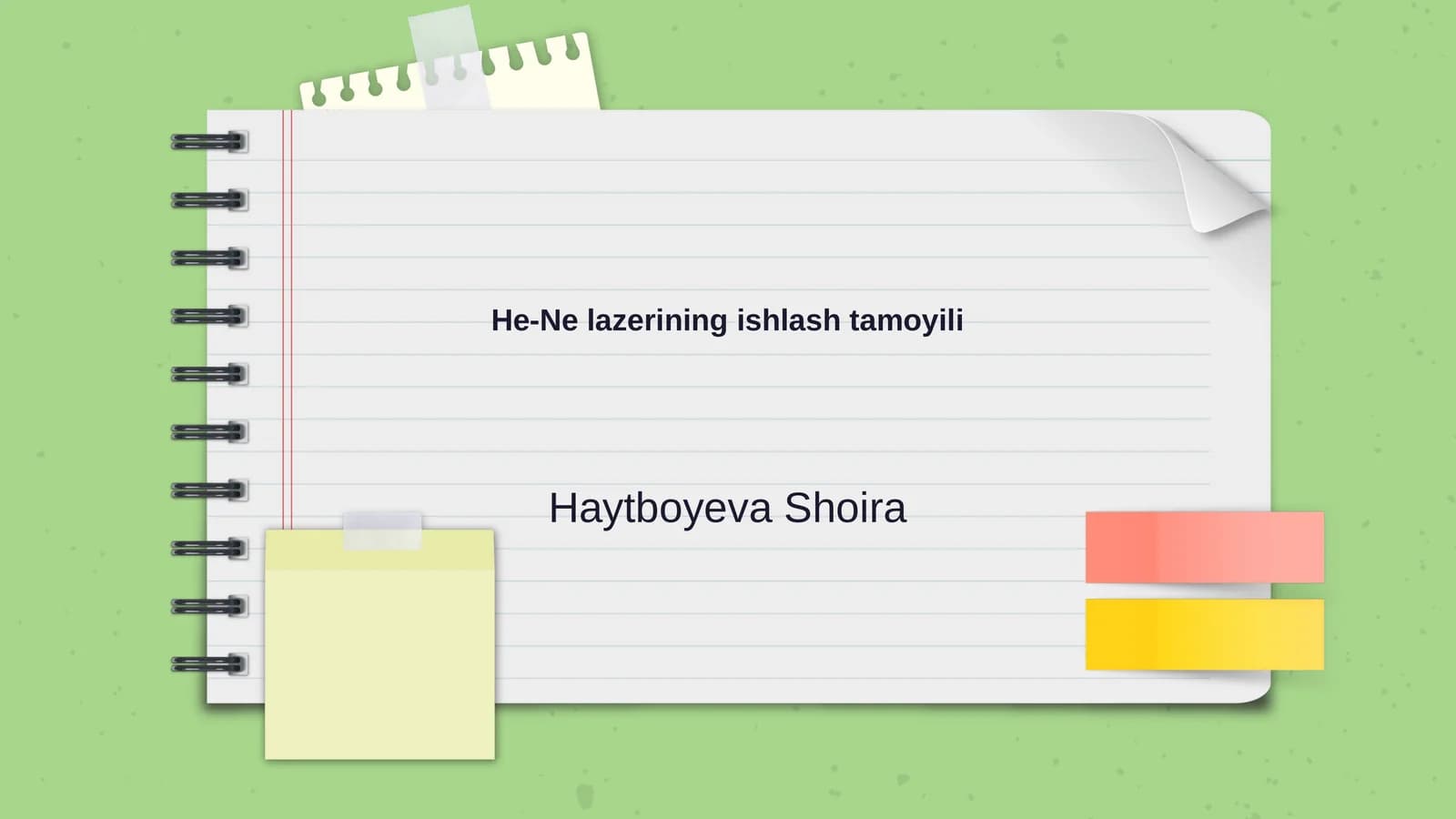 He-Ne lazerining ishlash tamoyili