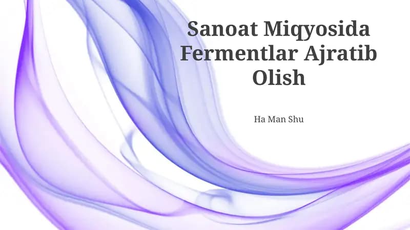 Fermentlar Ajratib Olish