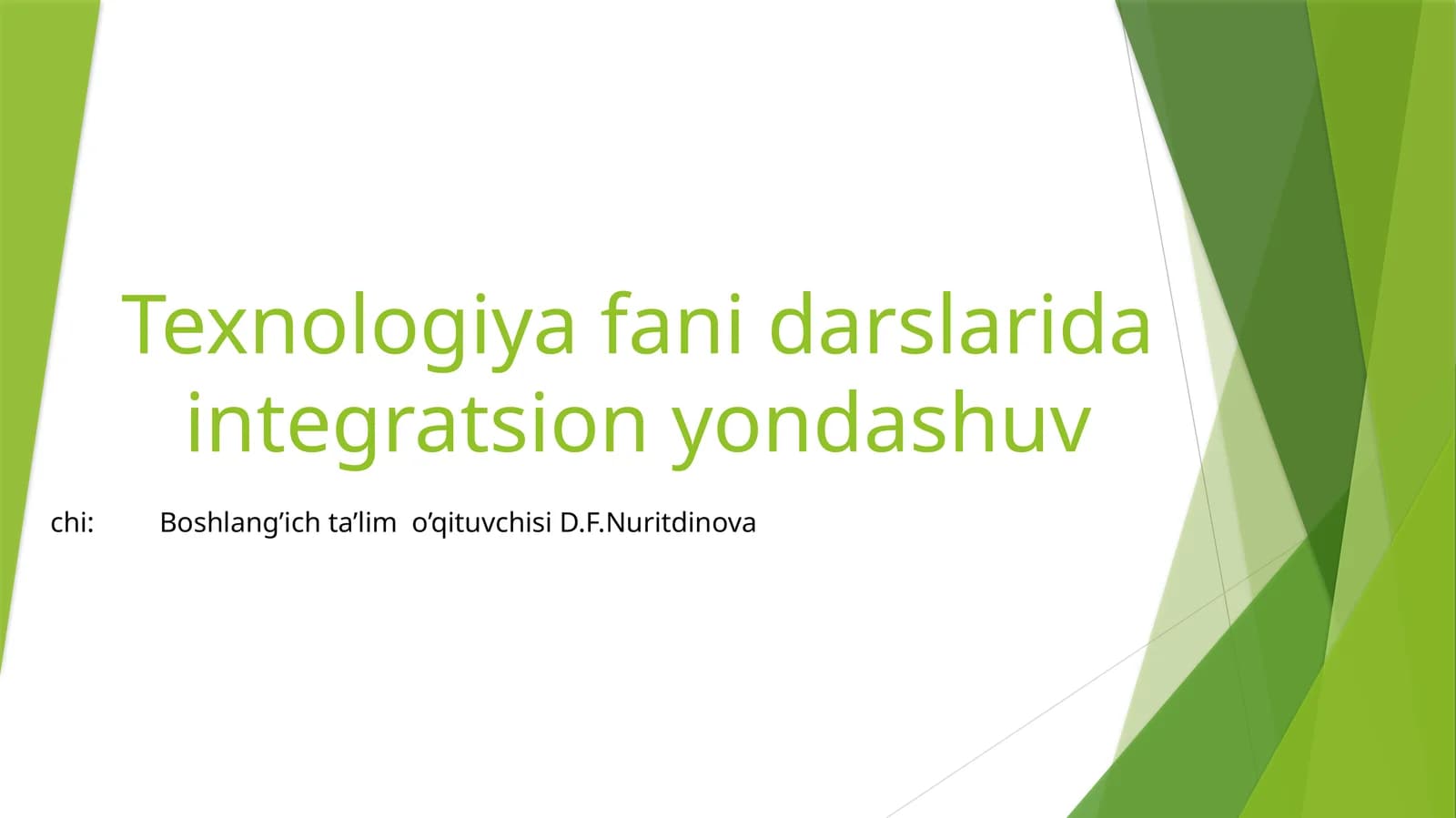 Texnologiya fanining integratsion yondashuvi