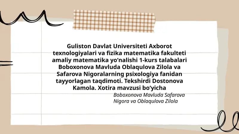 Psixologiya fanidan taʼlim