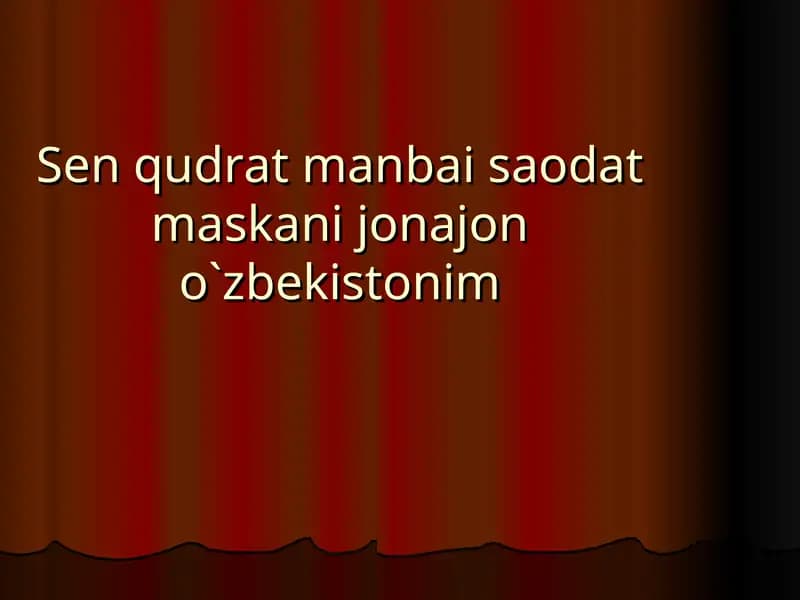 Sen Qudrat Manbai, Saodat Maskani Jonajon O'zbekistonim