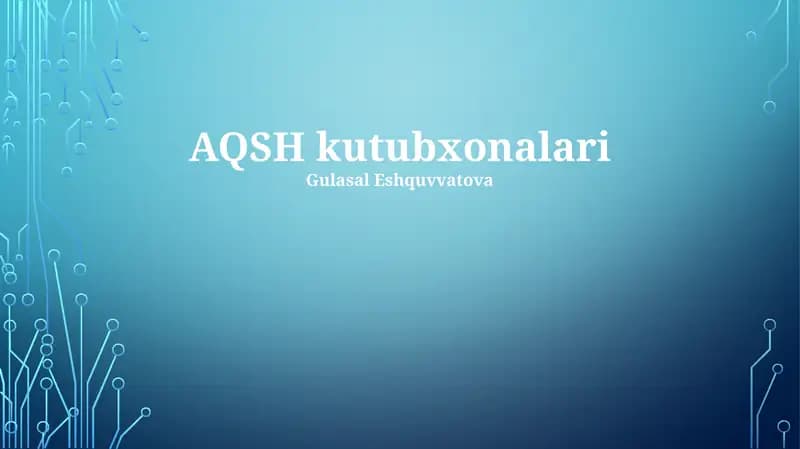 AQSH kutubxonalari