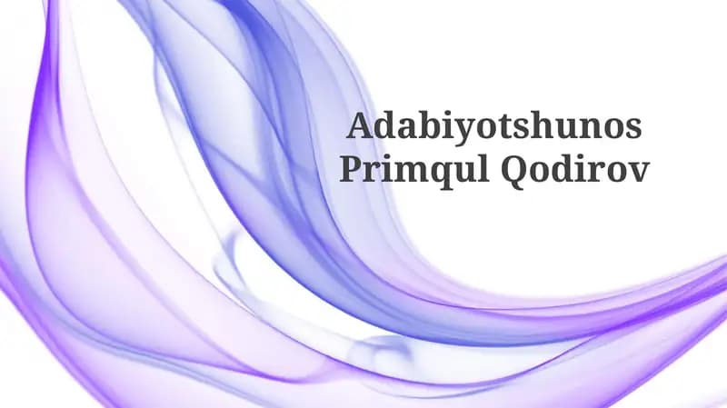 AdabiyotshunosPrimqulQodirov
