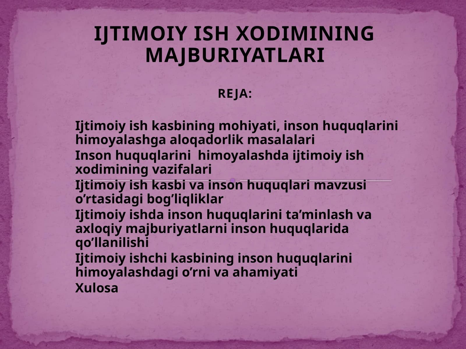 Ijtimoiy Ish Xodimining Majburiyatlari