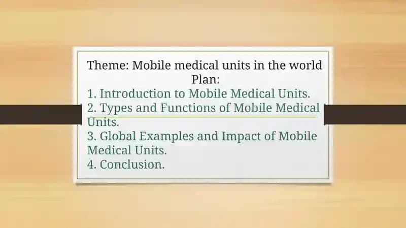 Mobile medical units in the world