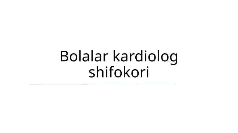 Pediatrik kardiologiya