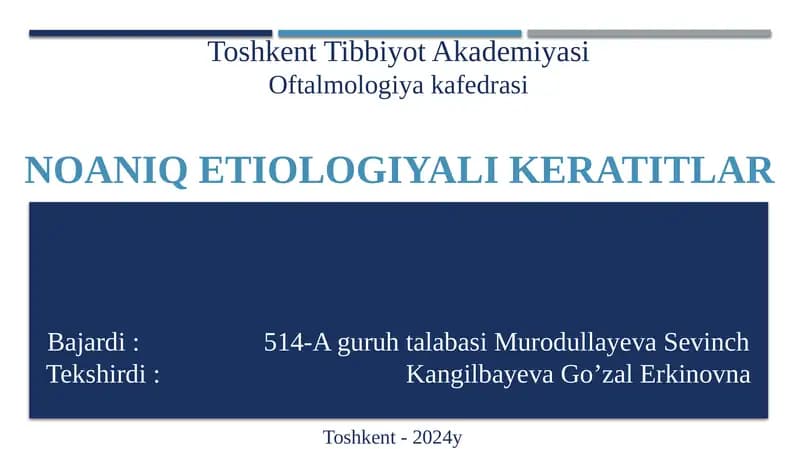 Noaniq etiologik likeratitlar