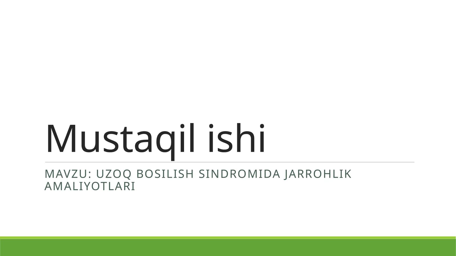 Uzoq bosilish sindromida jarrohlik amaliyotlari