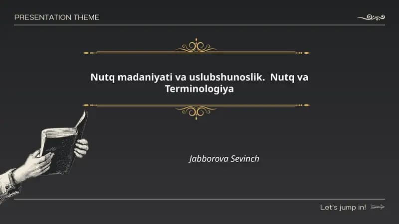 Nutq madaniyati va uslubshunoslik. Nutq va Terminologiya