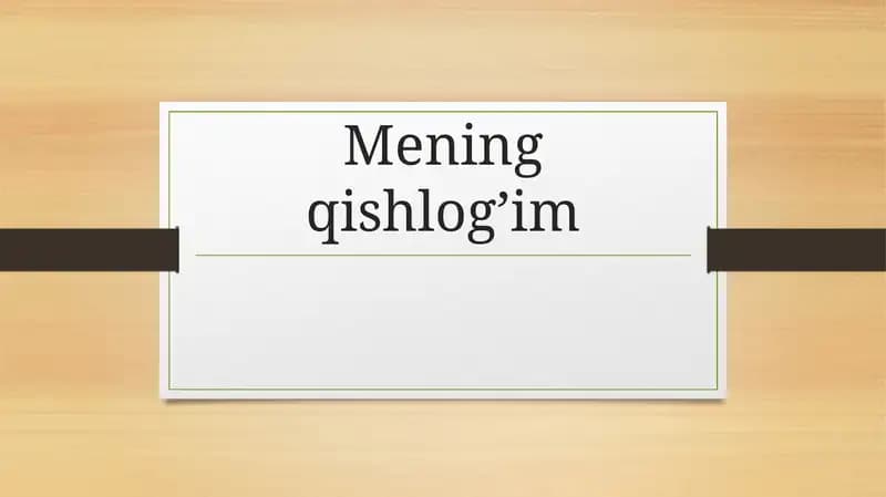 Mening qishlog'im Yangiqo'rg'on