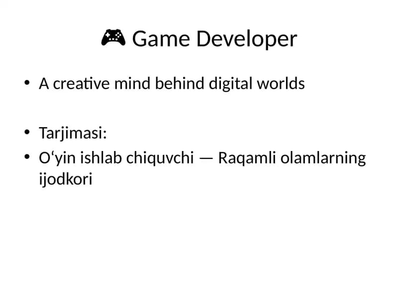 Game Developer