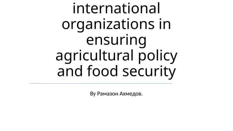 Strengthening national agricultural research systems (NARS) in developing countries