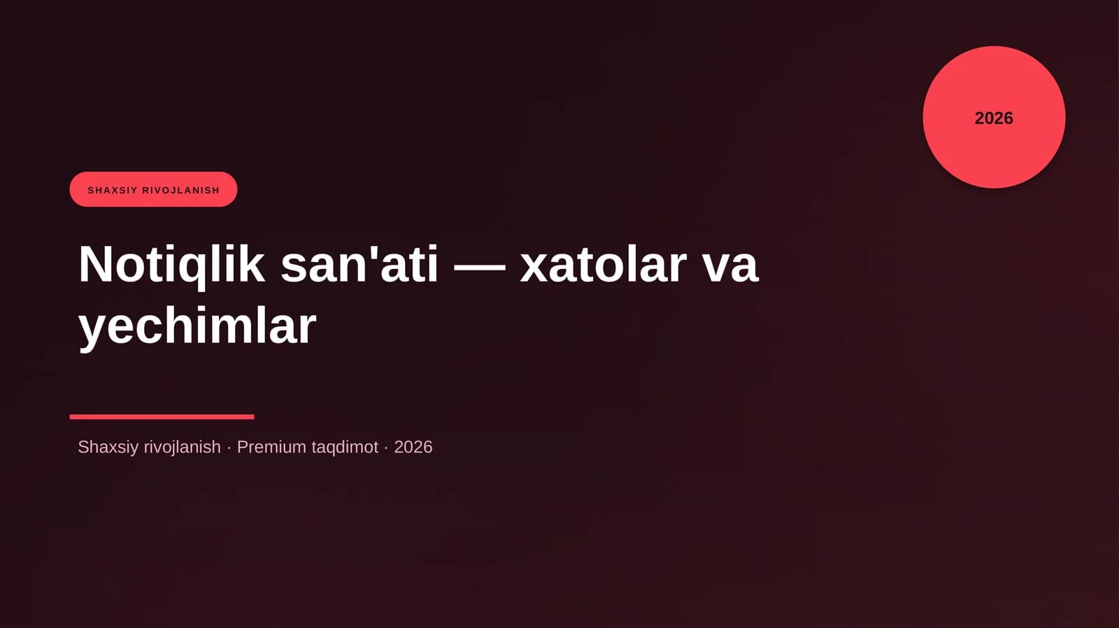 Notiqlik san'ati — xatolar va yechimlar