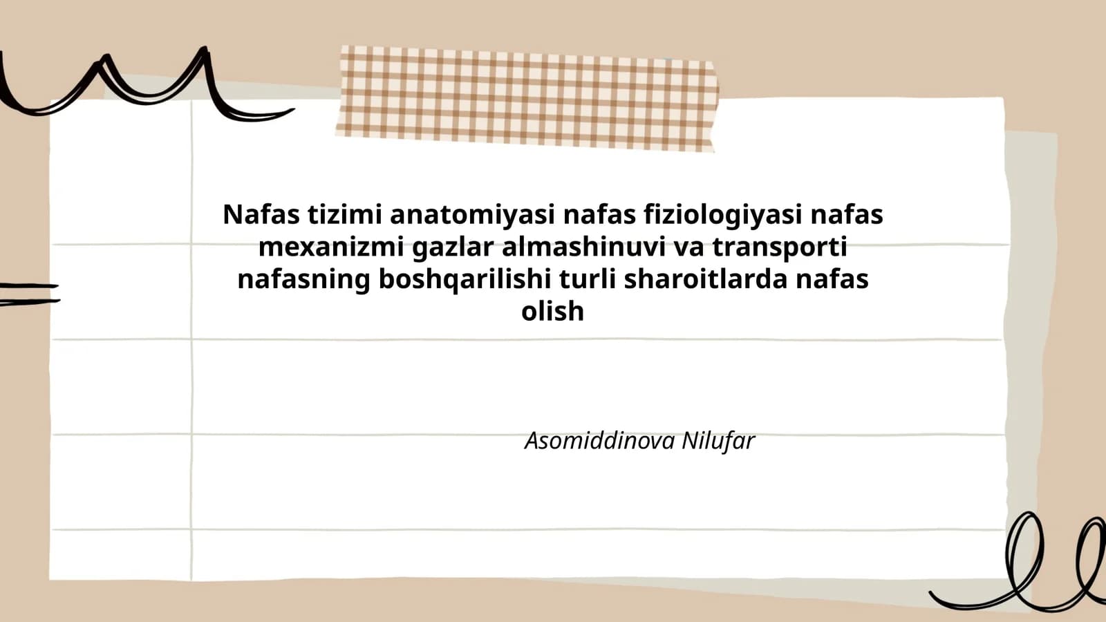 Nafas tizimi anatomiyasi