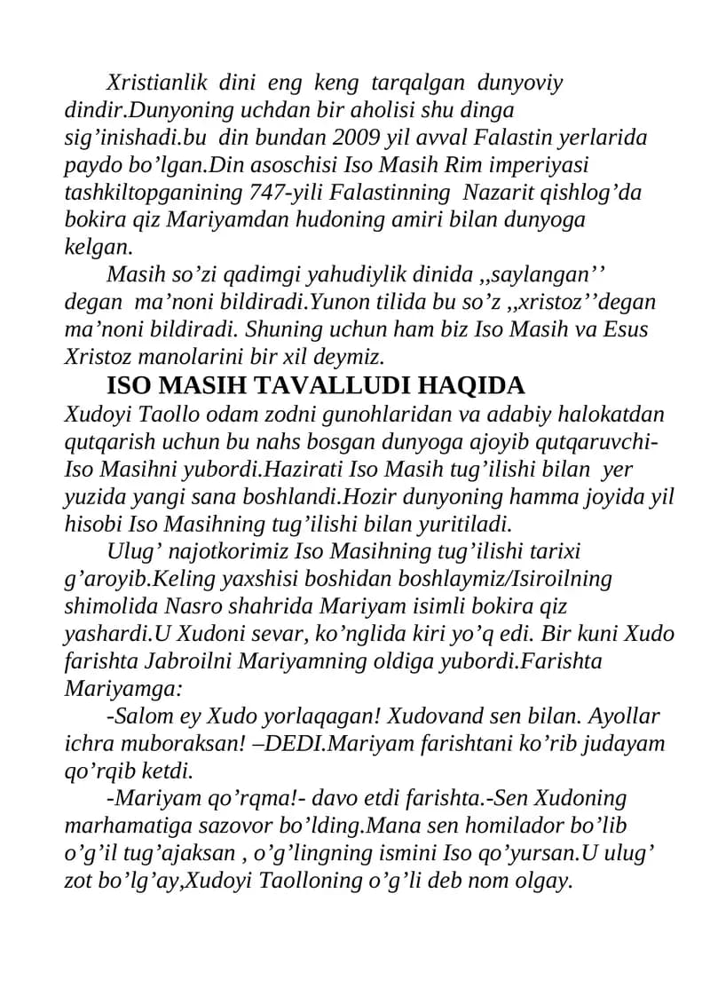 Xristianlik dini eng keng tarqalgan dunyoviy  dindir
