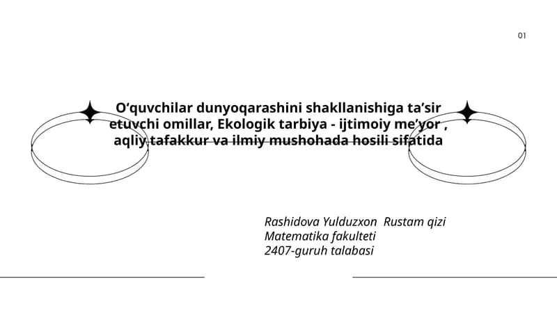 Oʻquvchilar dunyoqarashini shakllanishiga taʼsir etuvchi omillar, Ekologik tarbiya - ijtimoiy meʼyor, aqliy tafakkur va ilmiy mushohada hosili sifatida