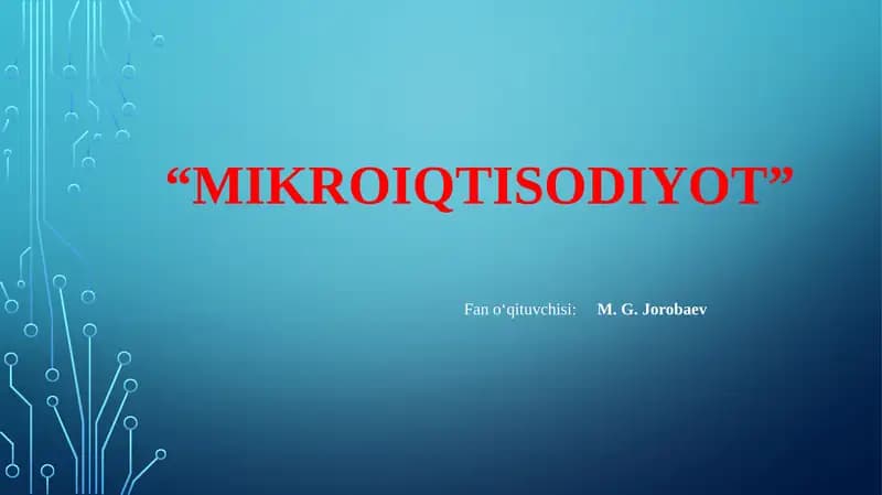 Mikroiqtisodiyot