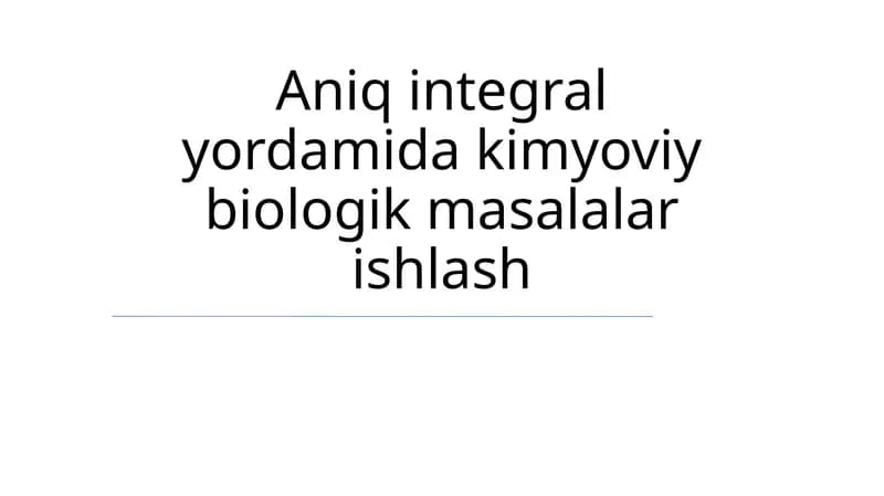 Kimyoviy biologik masalalar