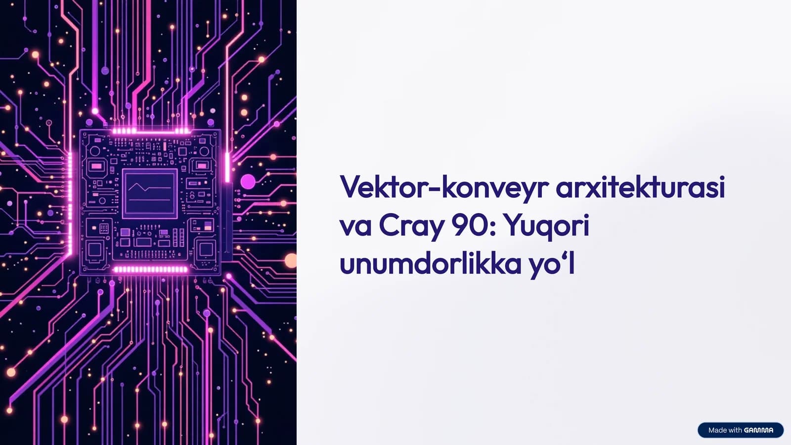 Vektor-konveyr arxitekturasi va Cray 90: Yuqori unumdorlikka yo‘l