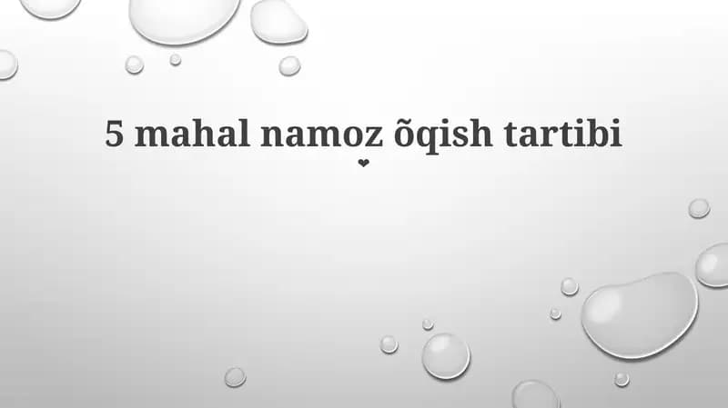 Namoz õqish tartibi