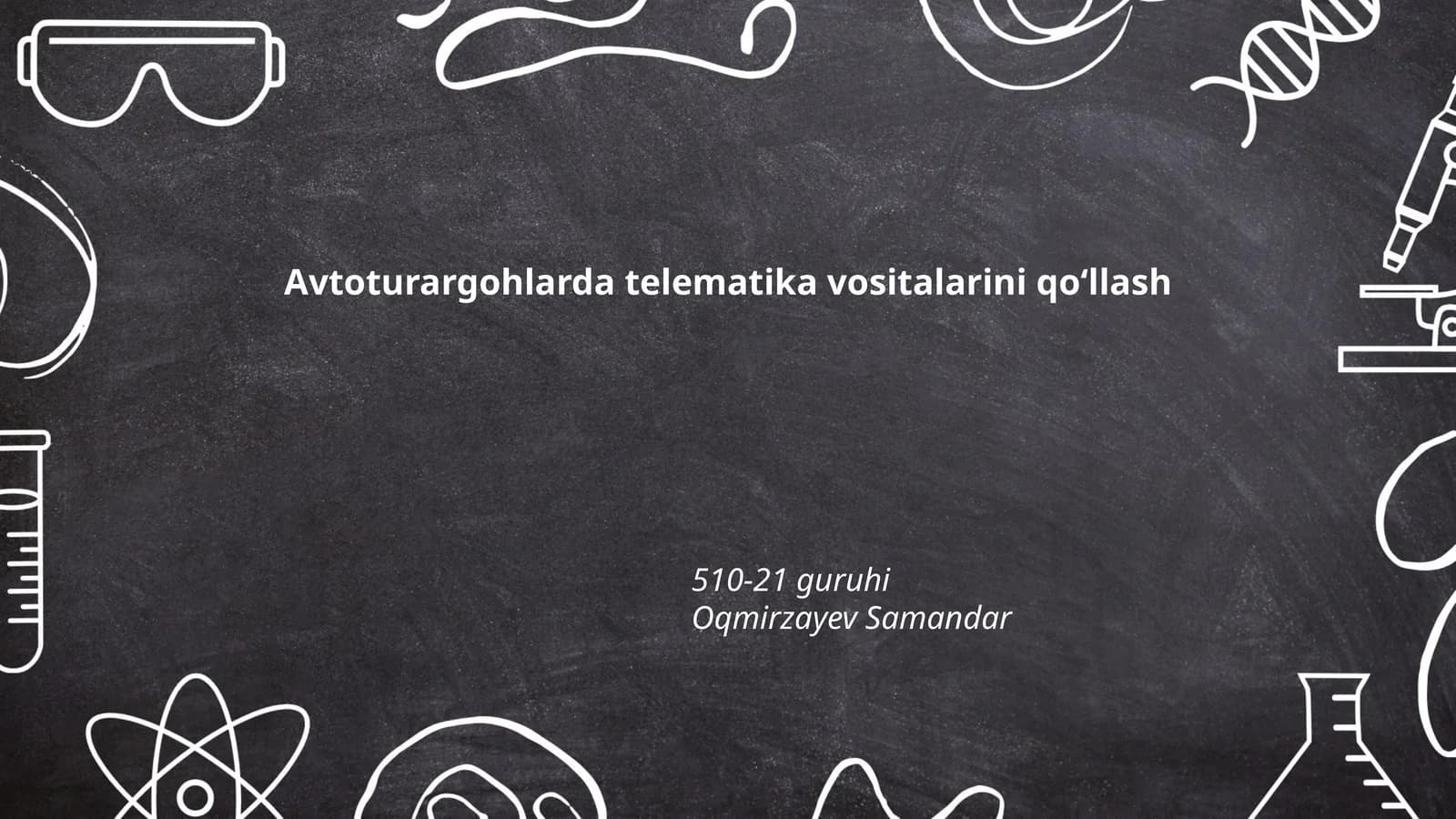 Avtoturargohlarda telematika vositalarini qoʻllash
