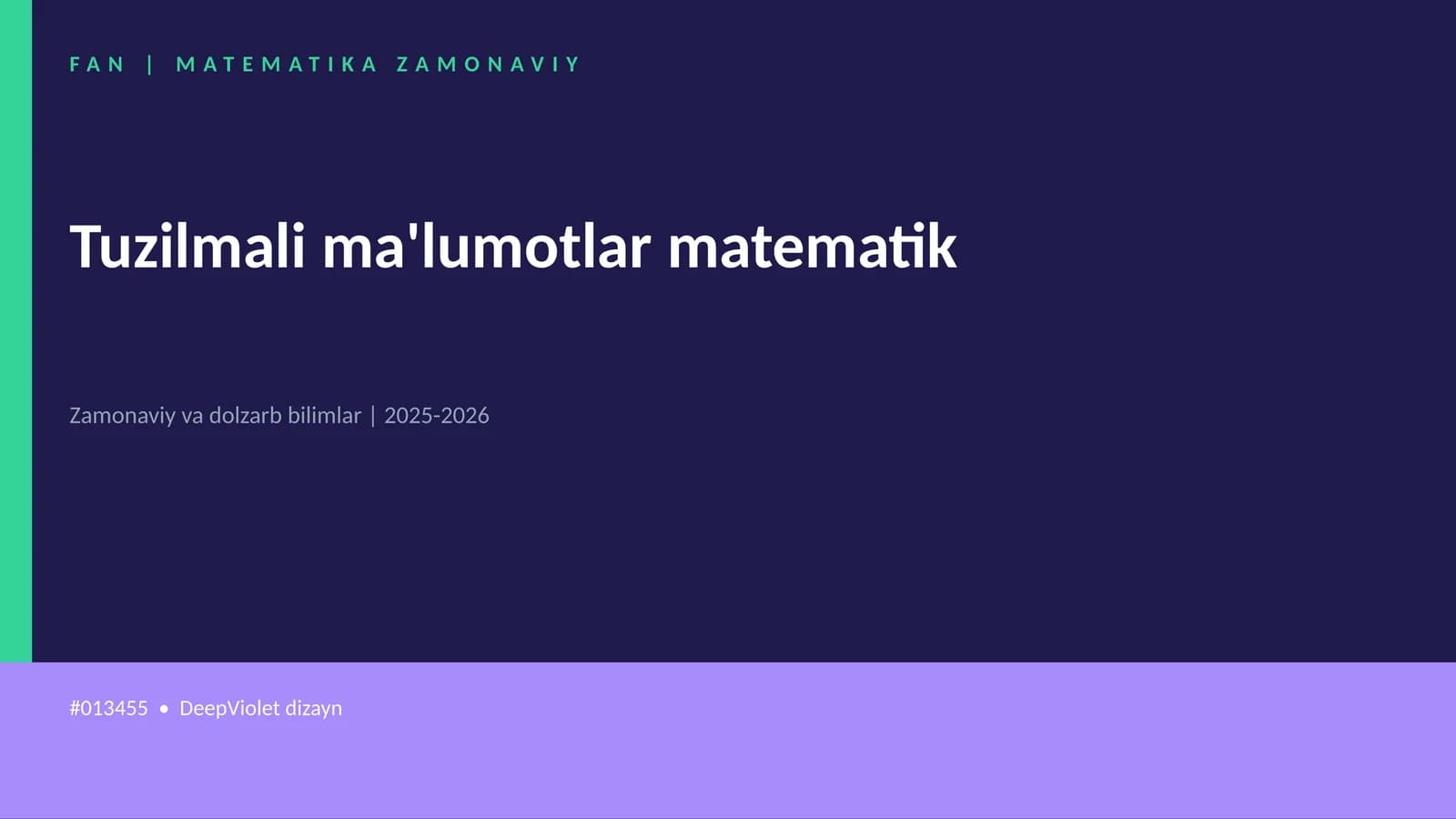 FAN | MATEMATIKA ZAMONAVIY