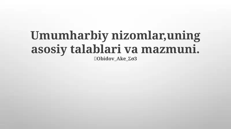 Harbiy Nizomlar