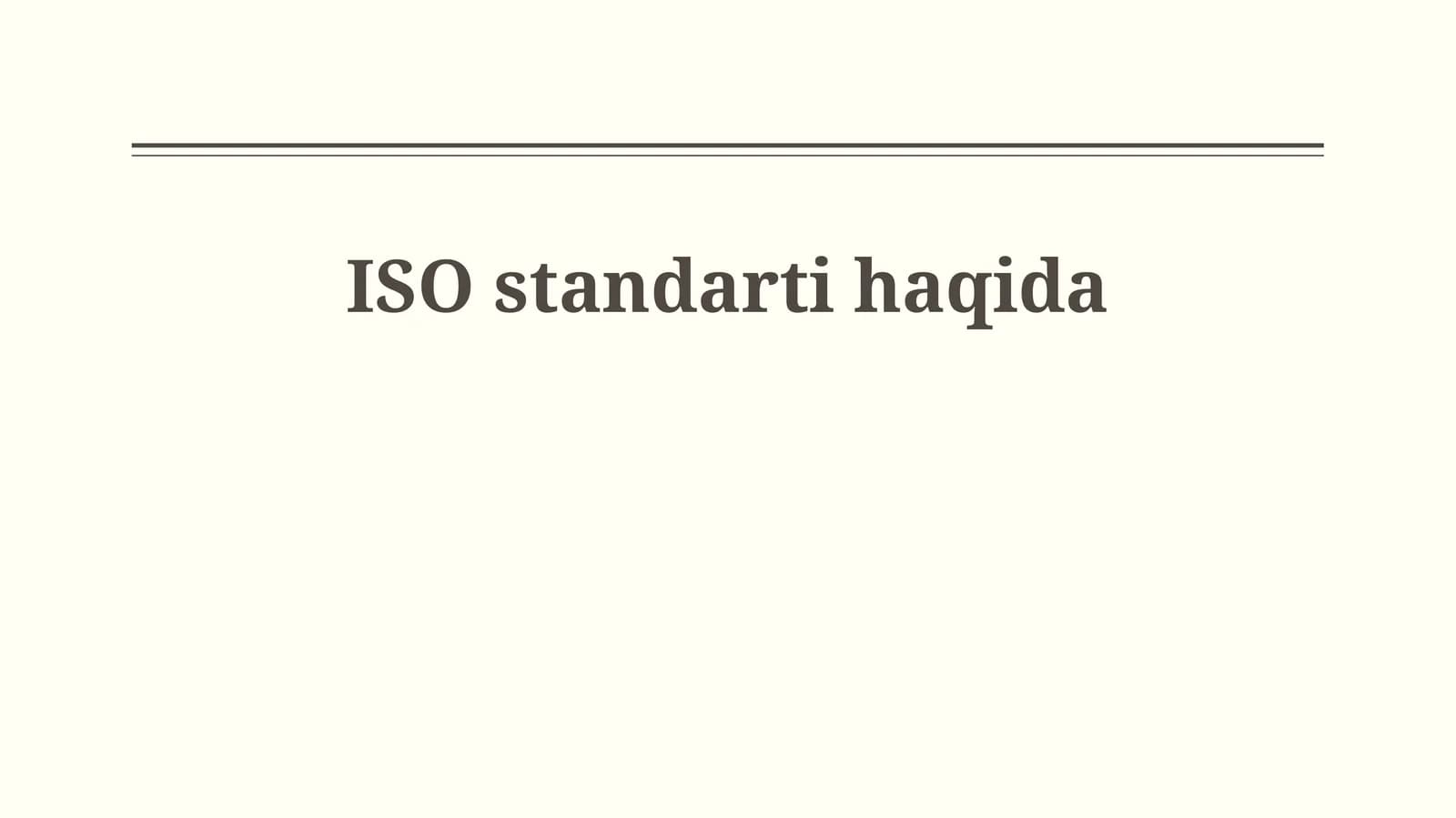 ISO standartlariga muvofiqlik va sertifikatlash