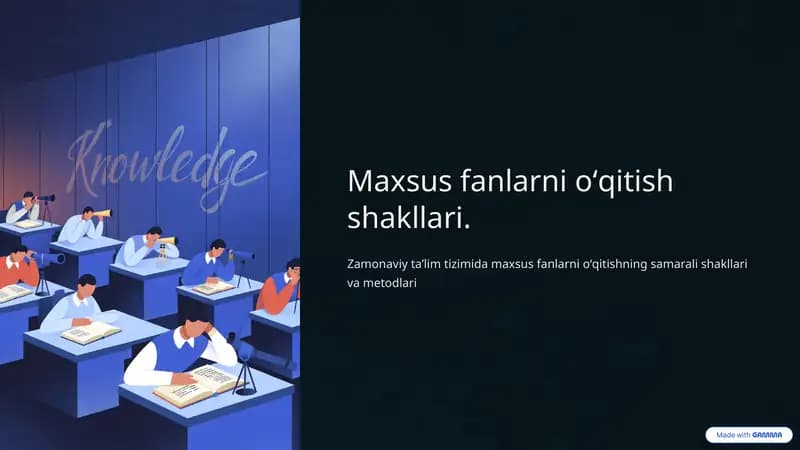 Maxsus fanlarni oʻqitish shakllari
