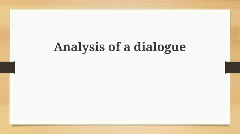 Analysis of a dialogue