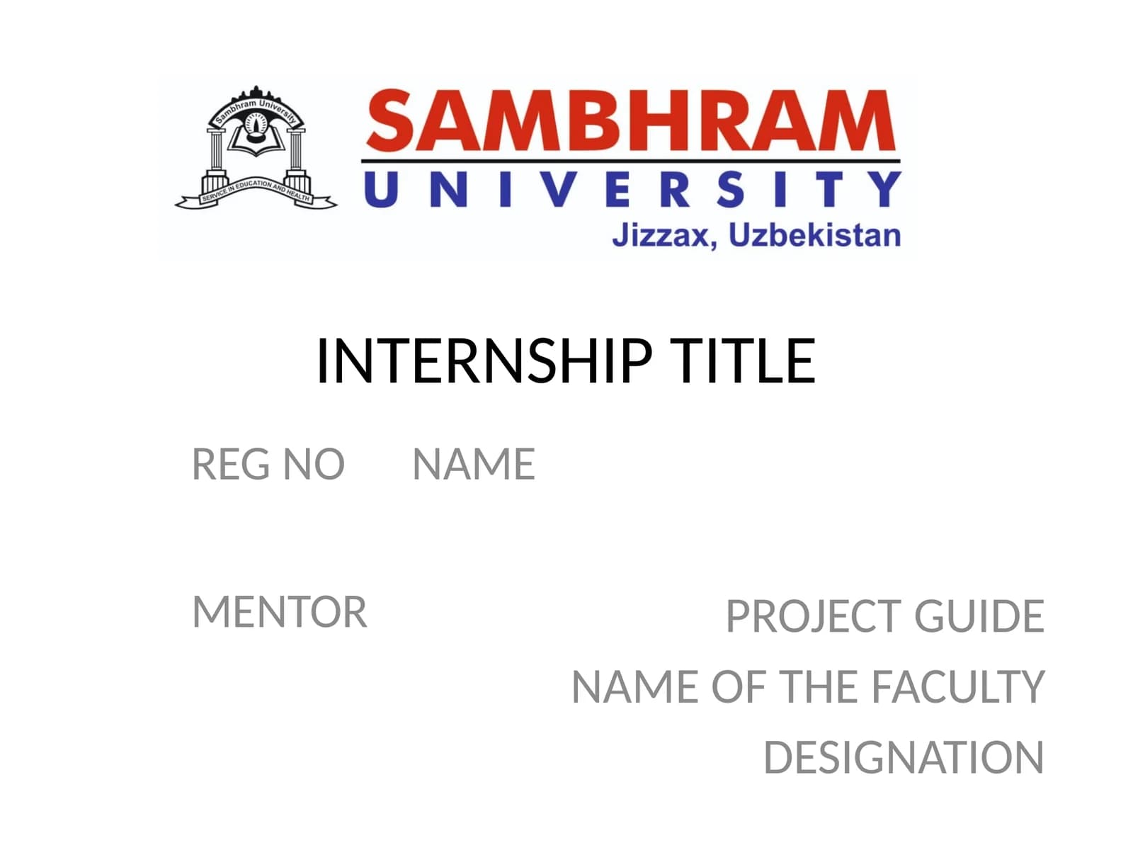 INTERNSHIP TITLE