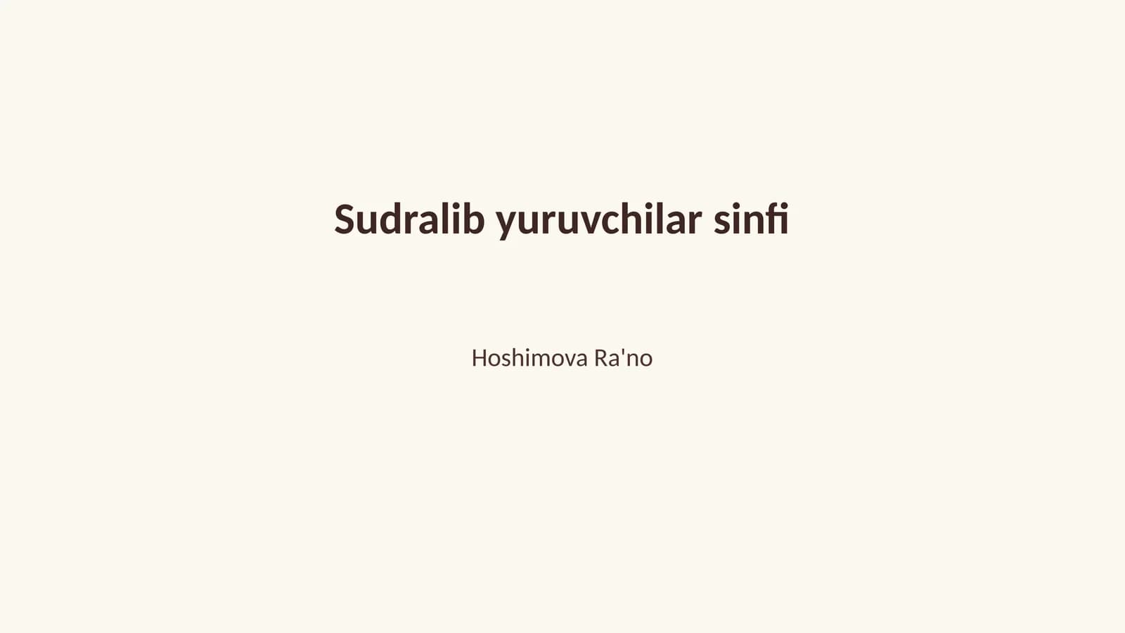 Sudralib yuruvchilar sinfi