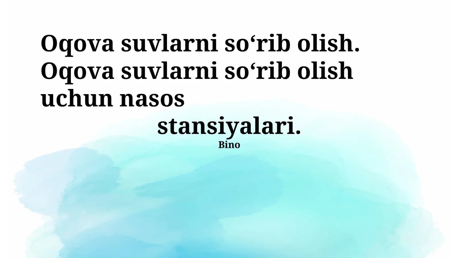 Oqova suvlarni so‘rib olish