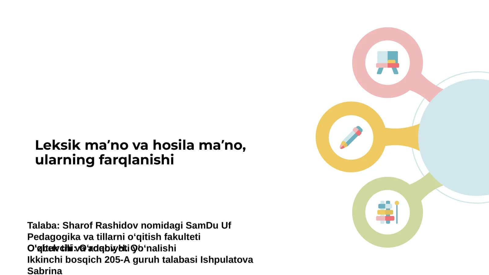 Leksik maʼno va hosila maʼno, ularning farqlanishi