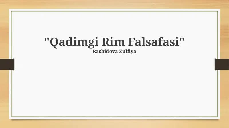 Qadimgi Rim Falsafasi