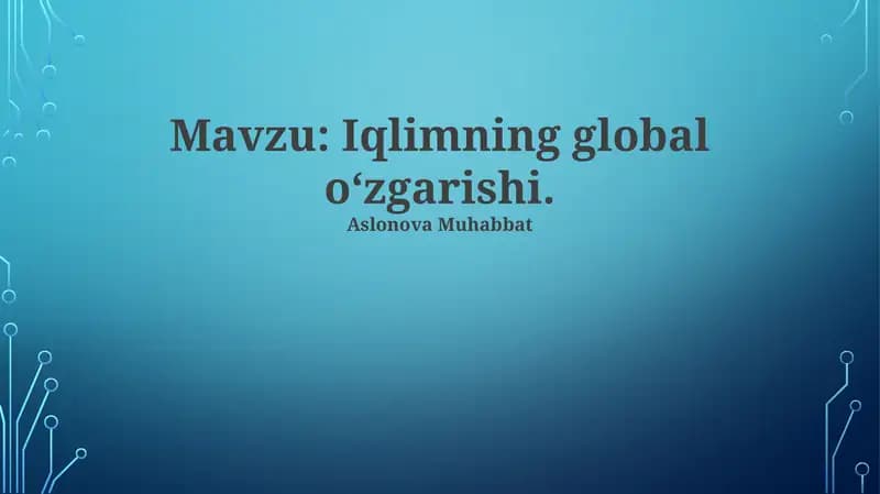 Iqlimning global oʻzgarishi